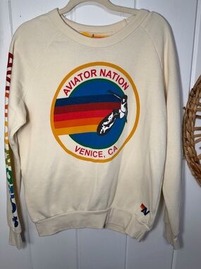 AVIATOR NATION SWEATSHIRT - VINTAGE WHITE